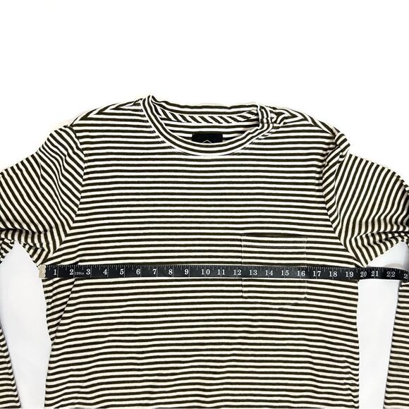 RIVAY NY Medium Stripes Ling sleeve stripes top sweatshirt dark gray and white - Picture 9 of 11